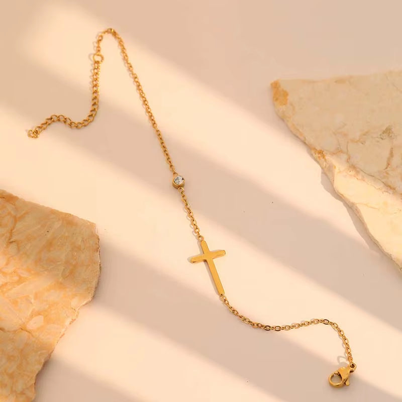 Gold Cross Bracelet