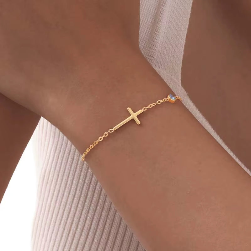 Gold Cross Bracelet